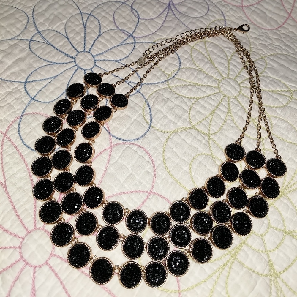Aldo black and gold necklace